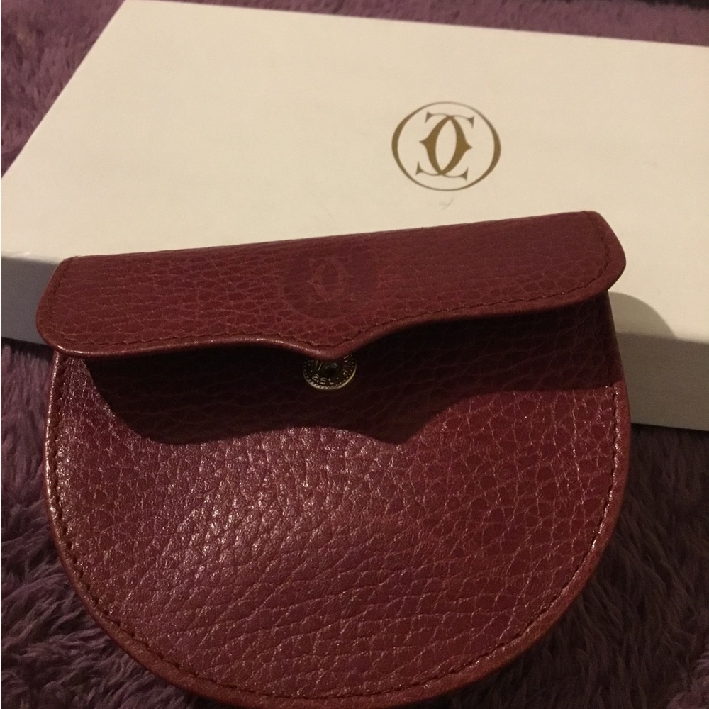 Authentic Cartier Bordeaux Leather Coin Holder - Picture 11 of 14